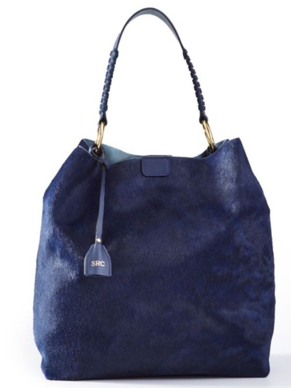 Mark & Graham Telluride Tote, Shoulder Bag, Navy Blue Cowhide